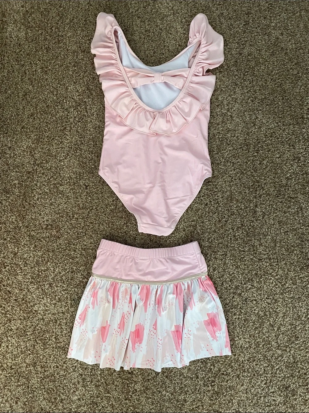 Disney Pink Minnie Mouse Ruffle One-Piece with Skirt Set size 7/8